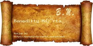 Benedikty Márta névjegykártya